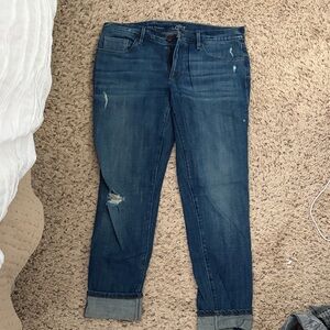 LOFT Women’s Medium Blue Distressed Boyfriend Jeans